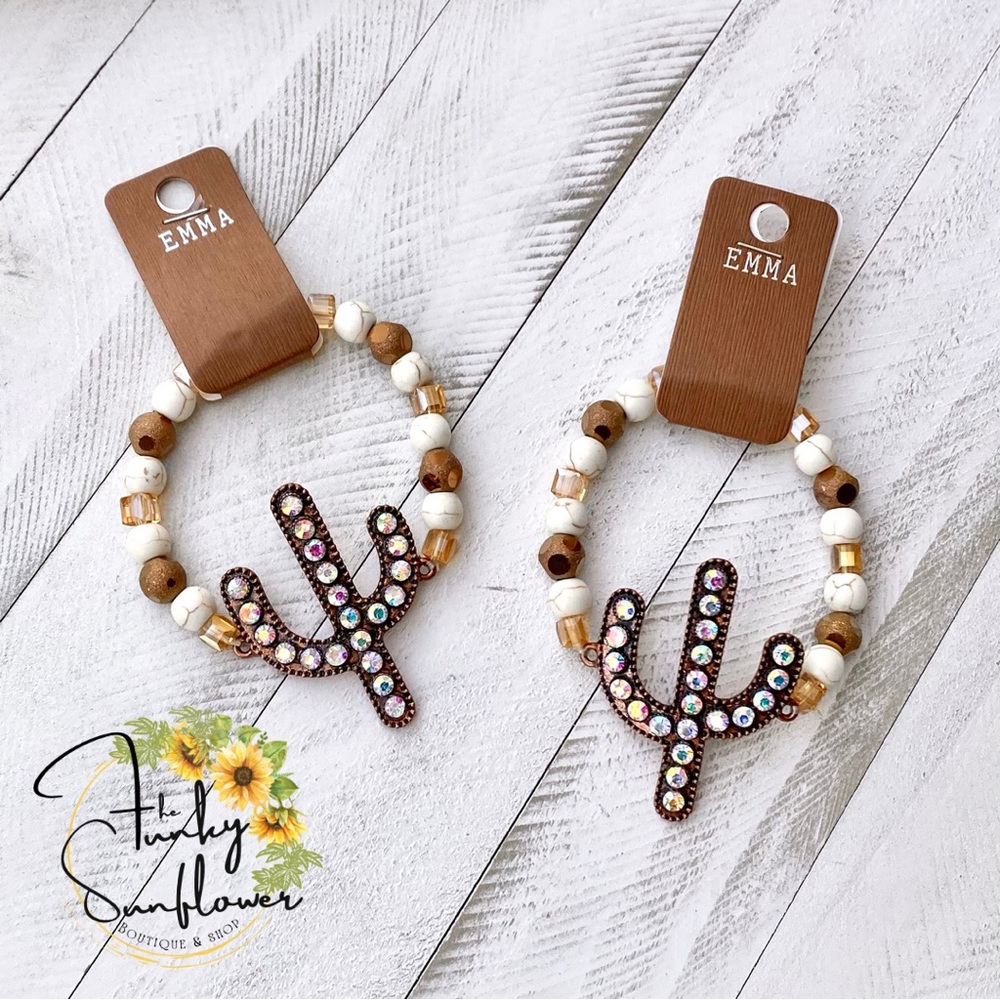 OUT OF STOCK Cactus Beaded Stretch Bracelet